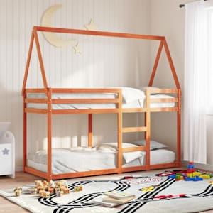 Pograd s streho voščeno rjav 80x200 cm trdna borovina