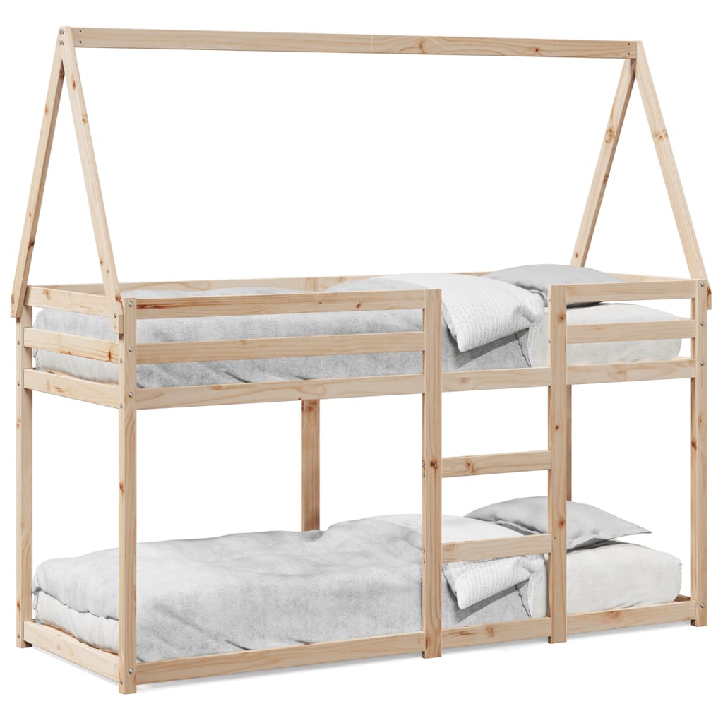 Thumbnail - vidaXL Etagenbett mit Dach 75x190 cm Massivholz Kiefer