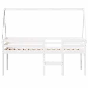 Patrová postel se střechou bílá 80 x 200 cm masivní borovice - obrázek 4