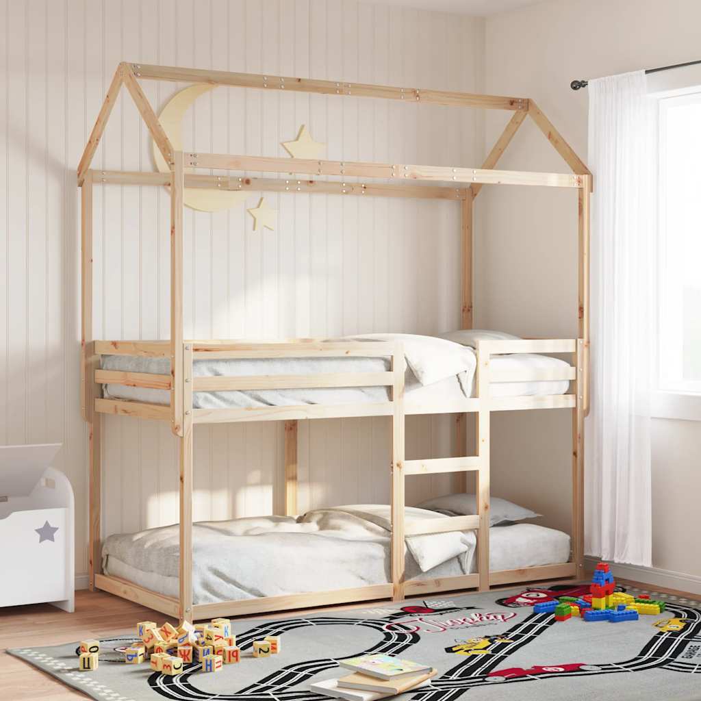 vidaXL Stapelbedframe zonder matras massief grenenhout 90x200 cm afbeelding