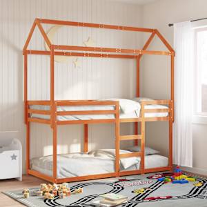 Pograd s streho voščeno rjav 80x200 cm trdna borovina