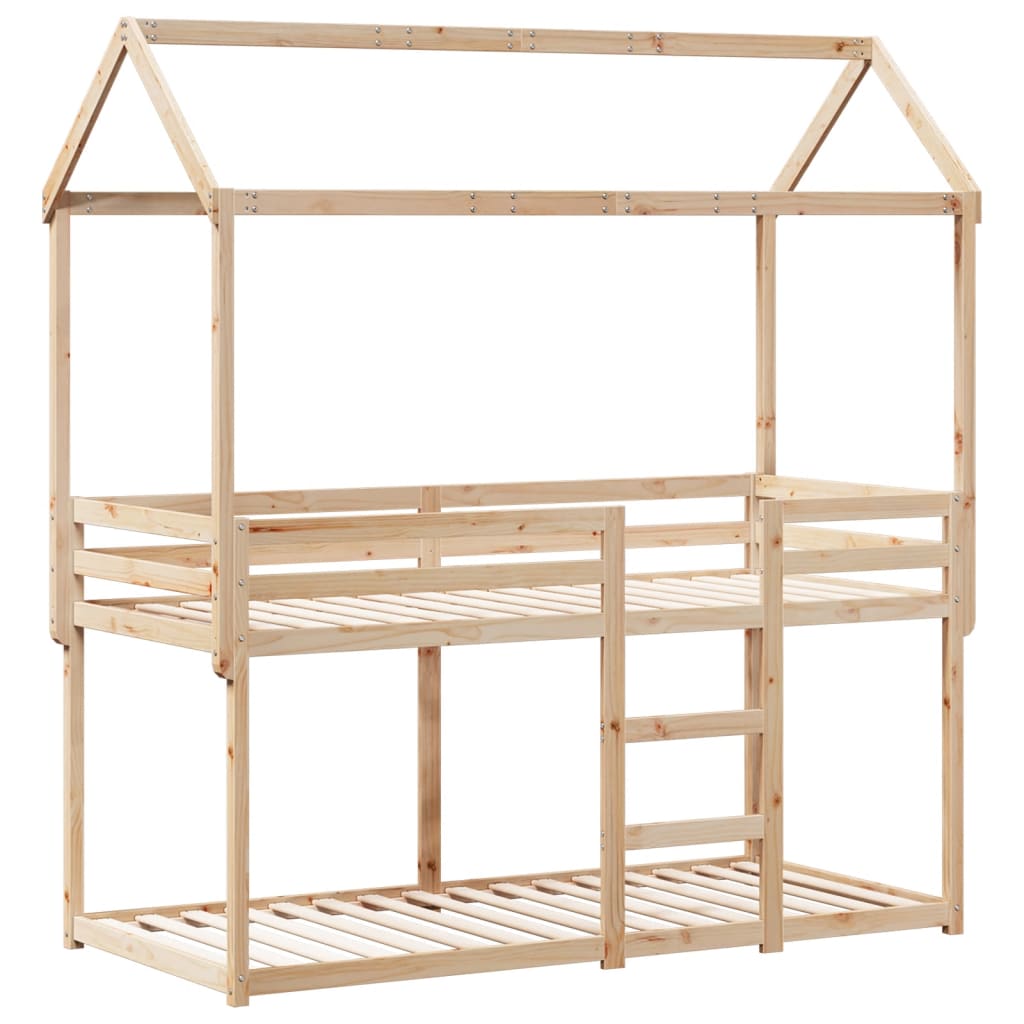vidaXL Stapelbedframe zonder matras massief grenenhout 90x190 cm afbeelding