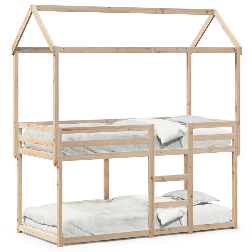 Thumbnail - vidaXL Etagenbett mit Dach 75x190 cm Massivholz Kiefer