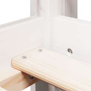 Posteljni okvir z lestvijo in streho bel 90x190 cm borovina - slika 9