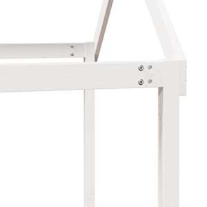 Posteljni okvir z lestvijo in streho bel 90x190 cm borovina - slika 10