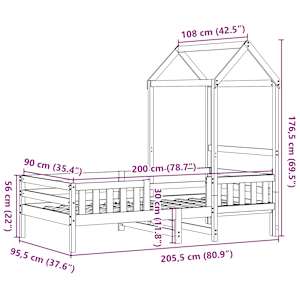 Rám postele se střechou 90 x 200 cm masivní borovice - obrázek 11