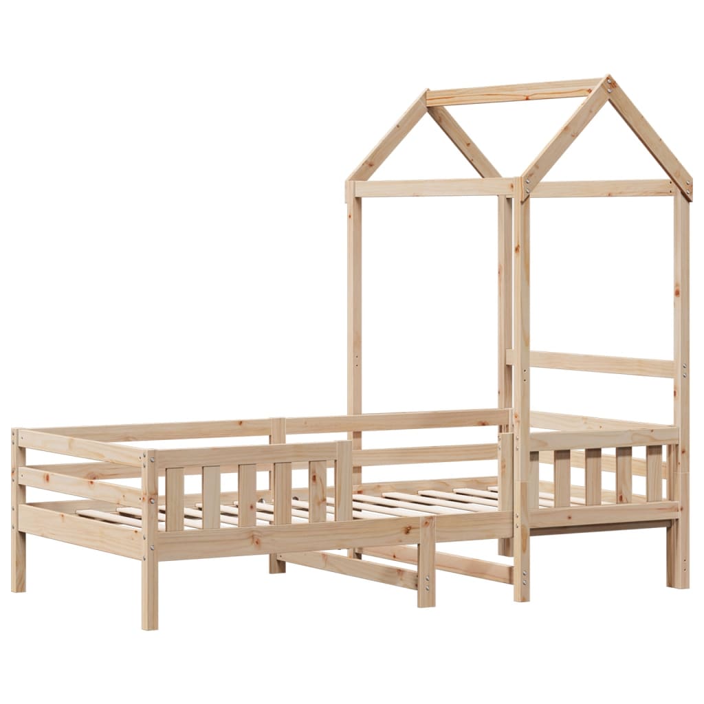 vidaXL Bedframe met huisje massief grenenhout 90x190 cm afbeelding