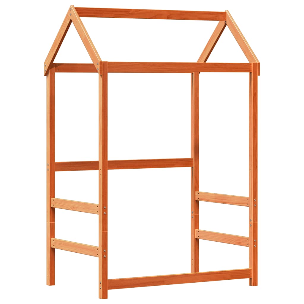 vidaXL Kinderbed met dak massief grenenhout wasbruin 75x190 cm bruin, foto 4