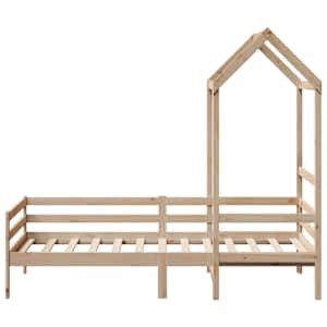 Válenda se střechou 90 x 200 cm masivní borové dřevo - obrázek 4