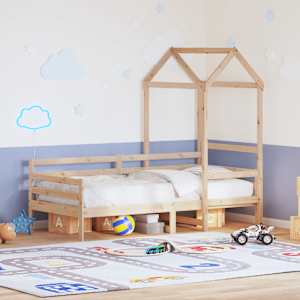 Dnevna postelja s streho 80x200 cm trdna borovina