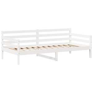 Válenda se střechou bílá 80 x 200 cm masivní borové dřevo - obrázek 6