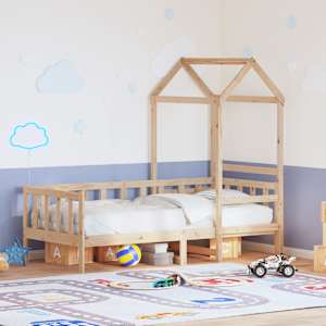 Dnevna postelja s streho 80x200 cm trdna borovina