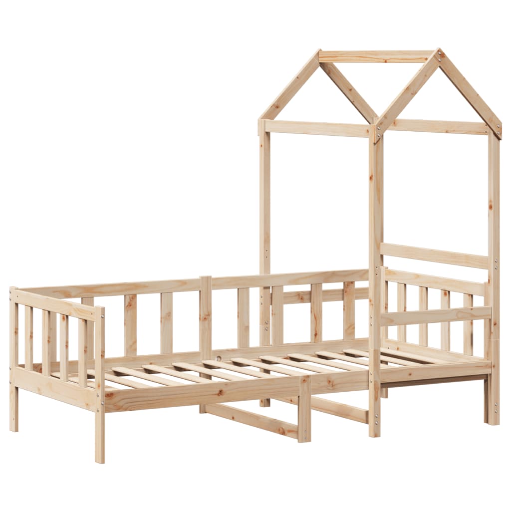vidaXL Slaapbank met huisje 90x190 cm massief grenenhout afbeelding