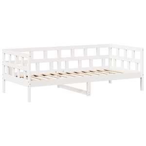 Válenda se střechou bílá 80 x 200 cm masivní borové dřevo - obrázek 6
