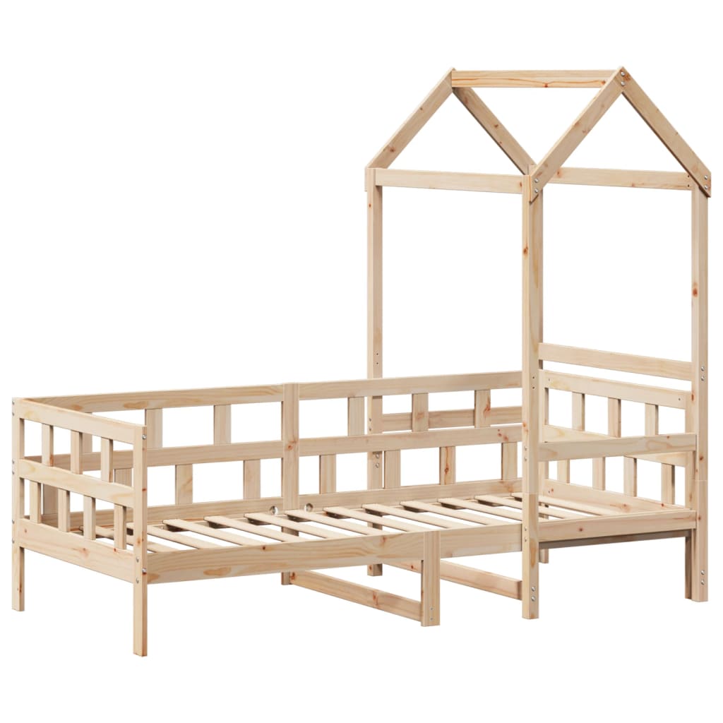 vidaXL Slaapbank met huisje 90x190 cm massief grenenhout afbeelding