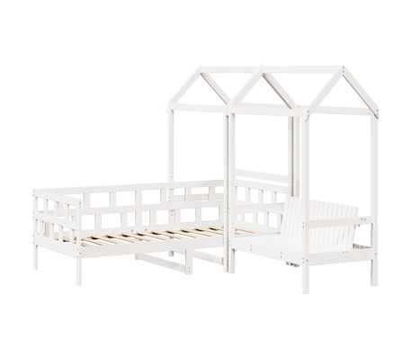 vidaXL Conj. de sofá-cama com telhado 90x190 cm pinho maciço branco