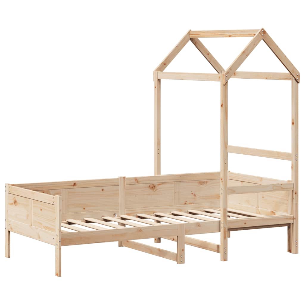 vidaXL Slaapbank met huisje 80x200 cm massief grenenhout afbeelding