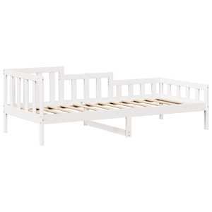 Válenda se střechou bílá 80 x 200 cm masivní borové dřevo - obrázek 6