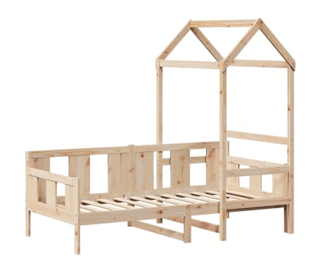 vidaXL Lit de jour avec toit sans matelas 90x200 cm bois massif