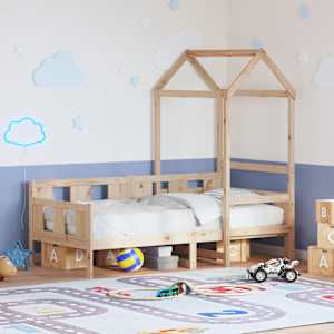 Dnevna postelja s streho 80x200 cm trdna borovina