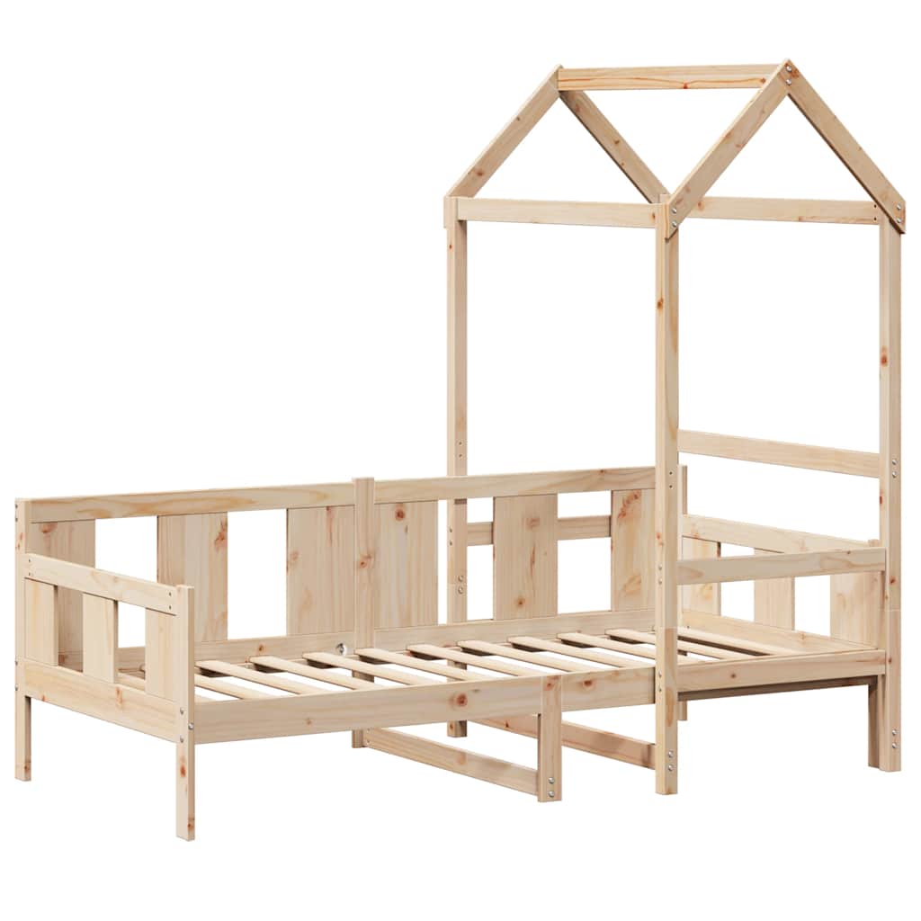 vidaXL Slaapbank met huisje 90x190 cm massief grenenhout afbeelding