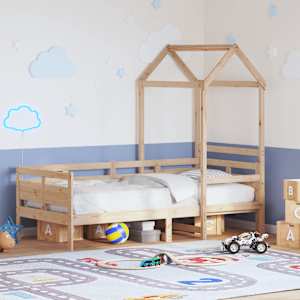 Dnevna postelja s streho 80x200 cm trdna borovina