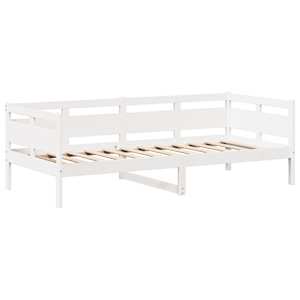 Válenda se střechou bílá 80 x 200 cm masivní borové dřevo - obrázek 6