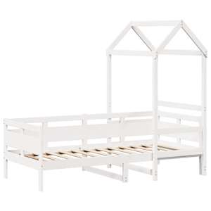 vidaXL Day Bed with Roof without Mattress White 90x190 cm Single Solid Wood