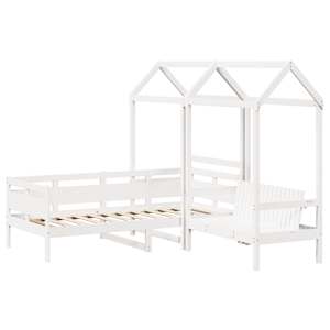 vidaXL Sohvas&auml;nky ja penkkisarja katoksella valkoinen 90x200 cm m&auml;nty