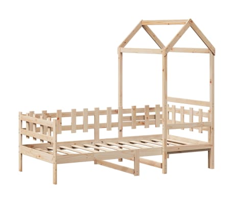 vidaXL Slaapbank met huisje 90x200 cm massief grenenhout