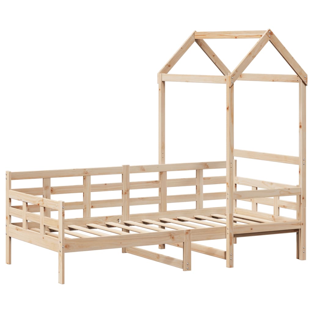 vidaXL Slaapbank met huisje 90x200 cm massief grenenhout afbeelding