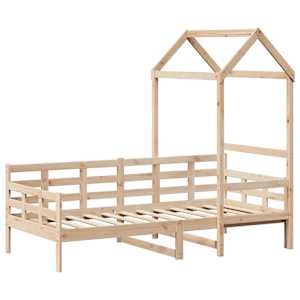 Válenda se střechou 90 x 200 cm masivní borové dřevo - obrázek 3