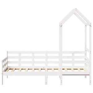 Válenda se střechou bílá 80 x 200 cm masivní borové dřevo - obrázek 5