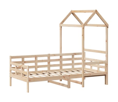 vidaXL Lit de jour avec toit sans matelas 90x190 cm bois massif