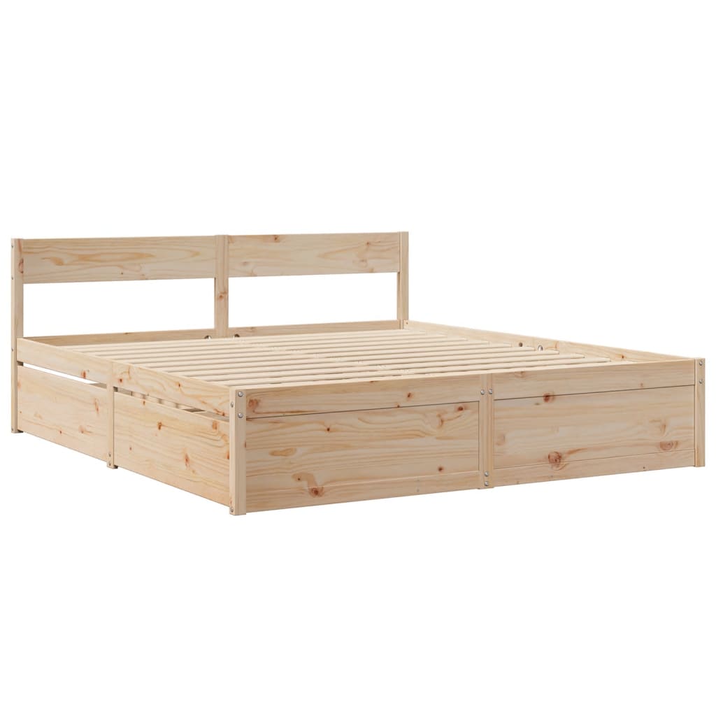 vidaXL Bedframe zonder matras massief grenenhout 180x200 cm afbeelding
