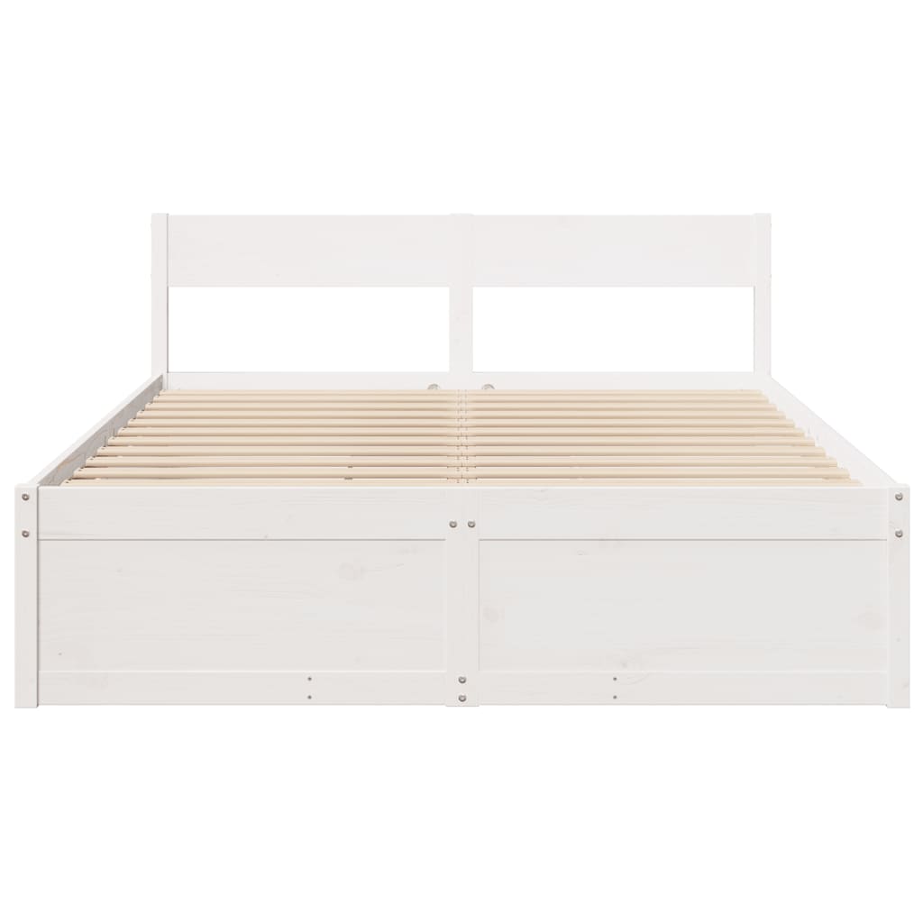 vidaXL Bedframe zonder matras massief grenenhout wit 160x200 cm, foto 4
