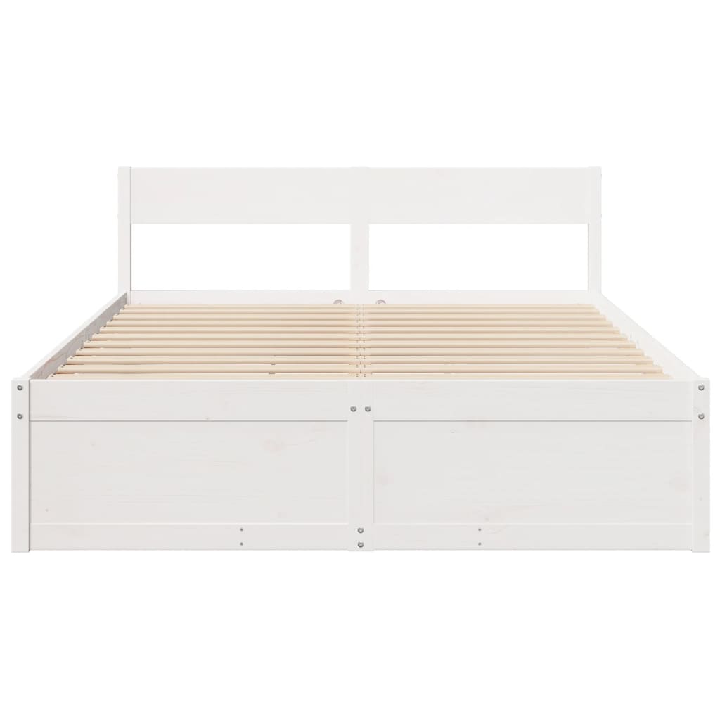 vidaXL Bedframe zonder matras massief grenenhout wit 150x200 cm, foto 4