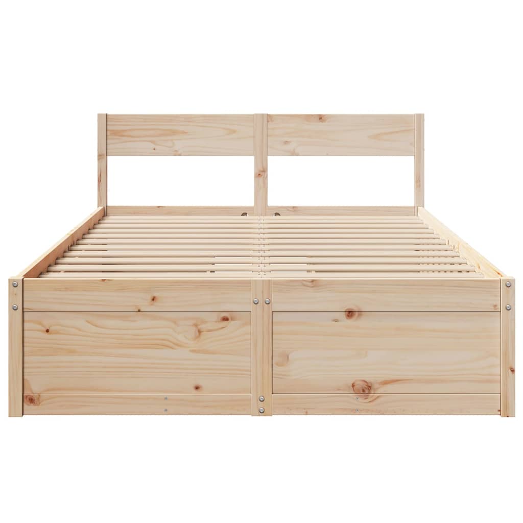 vidaXL Bedframe zonder matras massief grenenhout 120x200 cm bruin, foto 4