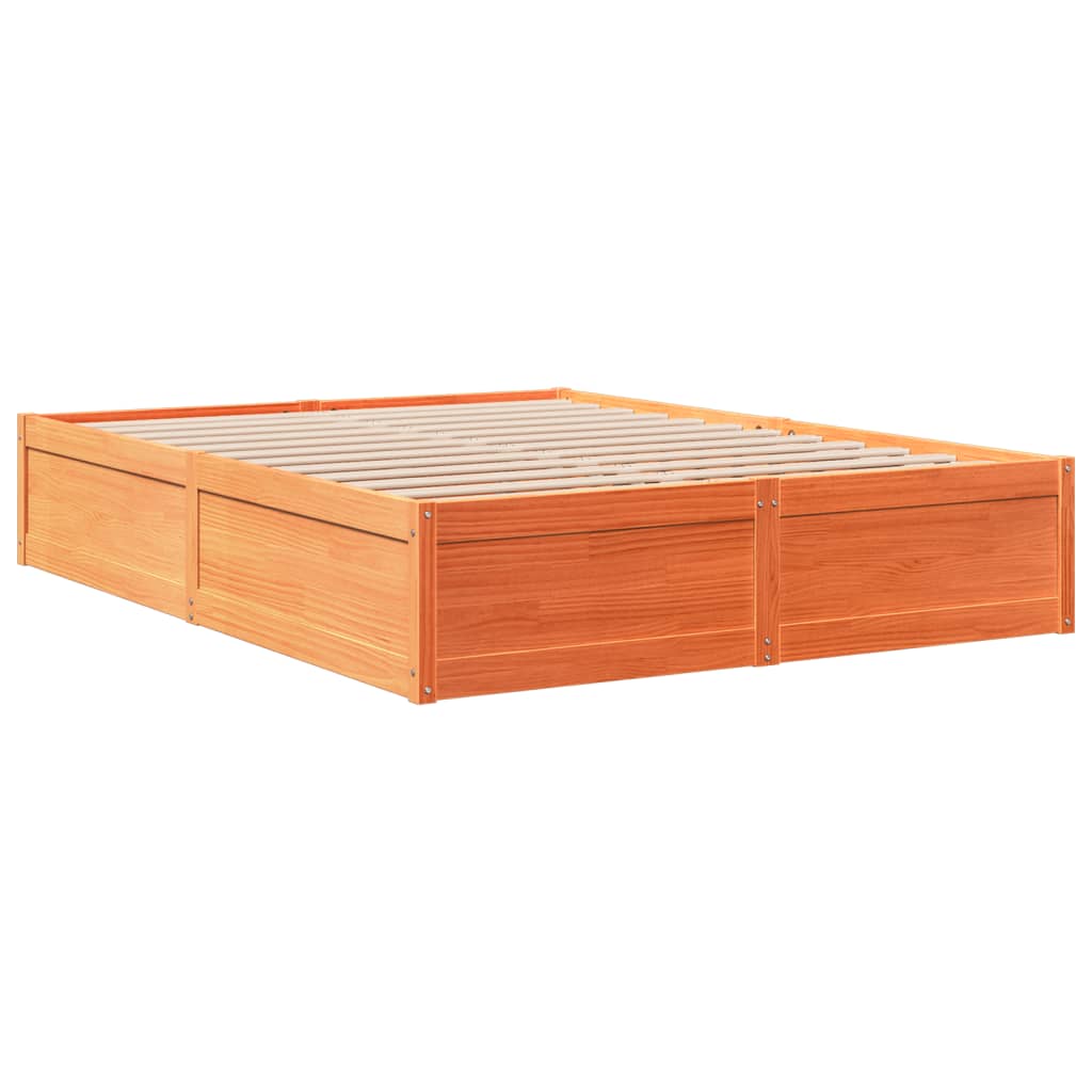 vidaXL Bedframe zonder matras massief grenenhout wasbruin 160x200 cm afbeelding