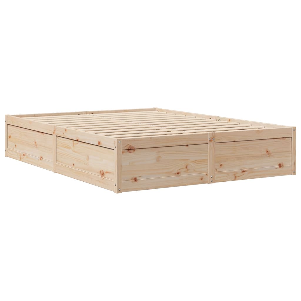 vidaXL Bedframe zonder matras massief grenenhout 140x190 cm afbeelding