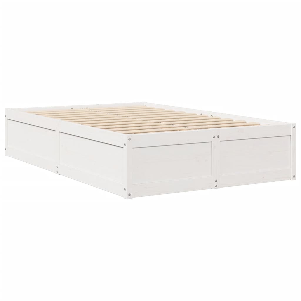 vidaXL Bedframe zonder matras massief grenenhout wit 120x190 cm afbeelding