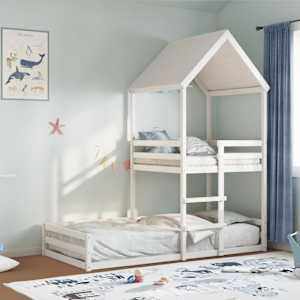 Pograd s streho bel 90x200 cm trdna borovina