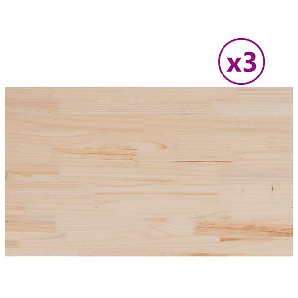 vidaXL lauaplaadid 3 tk, ristk&uuml;lik, 80x47x1,7 cm, m&auml;nnipuit