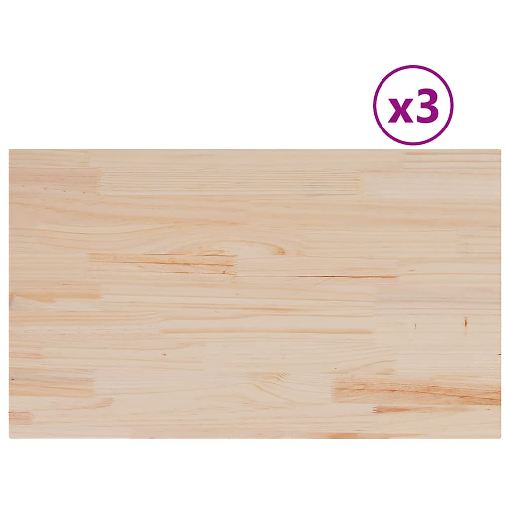 vidaXL Stolní desky 3 ks 80x47x1,7 cm obdélníkové masivní borové dřevo