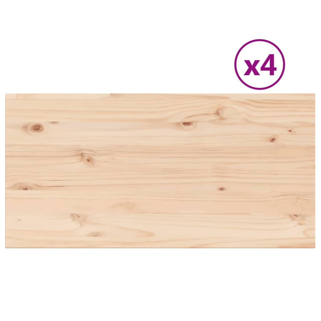 vidaXL Stolní desky 4 ks 90x45x1,7 cm obdélníkové masivní borové dřevo