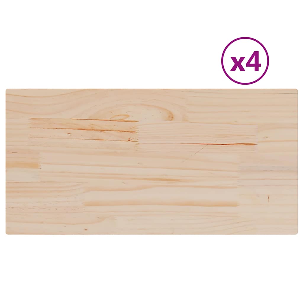 vidaXL Stolní desky 4 ks 90x45x1,7 cm obdélníkové masivní borové dřevo