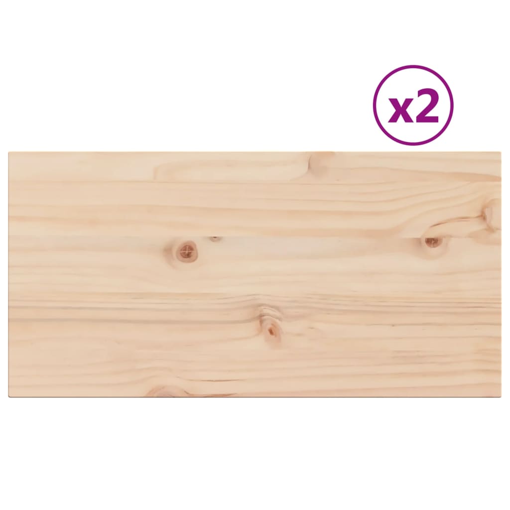 vidaXL Stolní desky 2 ks 60x30x2,5 cm obdélníkové masivní borové dřevo
