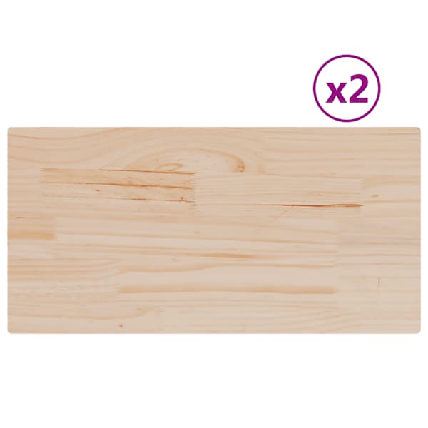 vidaXL lauaplaadid 2 tk, ristk&uuml;lik, 80 x 40 x 2,5 cm, m&auml;nnipuit