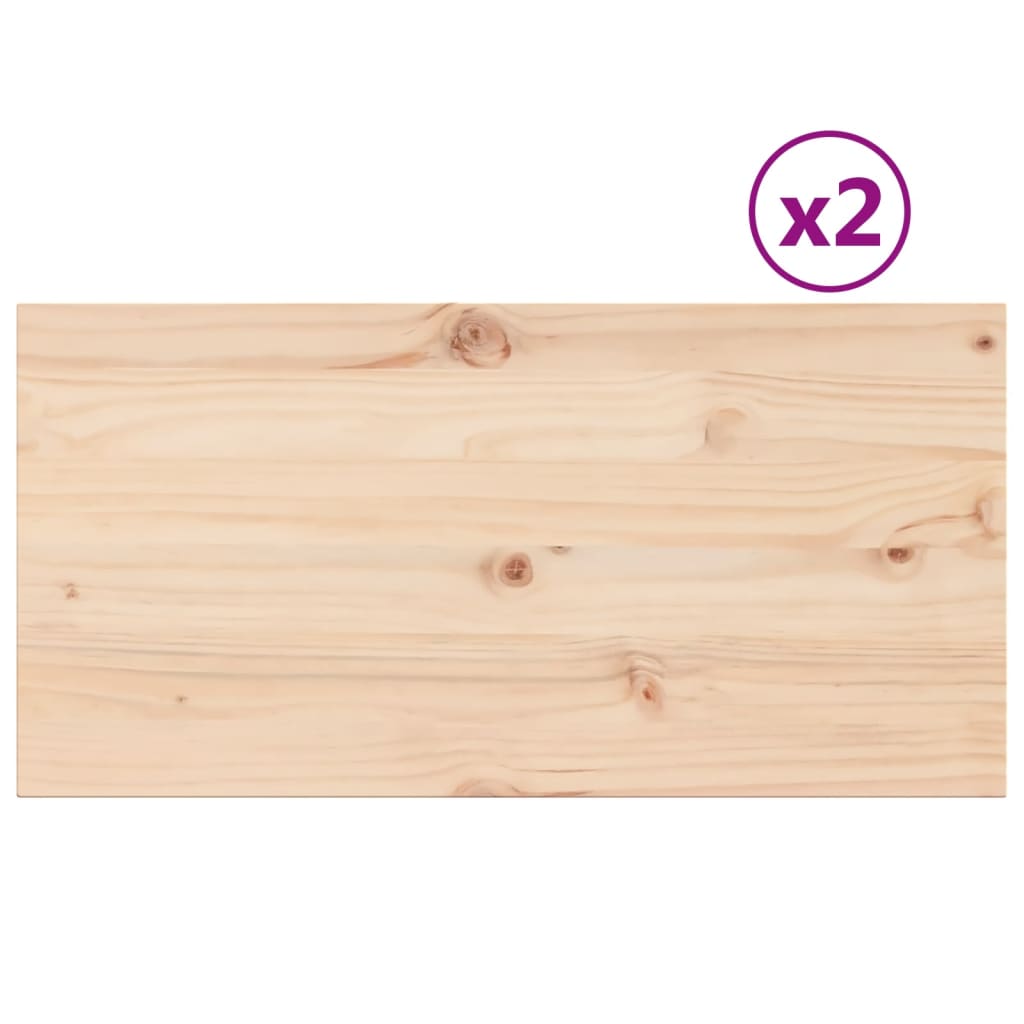 vidaXL StolnĂ­ desky 2 ks 90x45x2,5 cm obdĂ©lnĂ­kovĂ© masivnĂ­ borovĂ© dĹ™evo