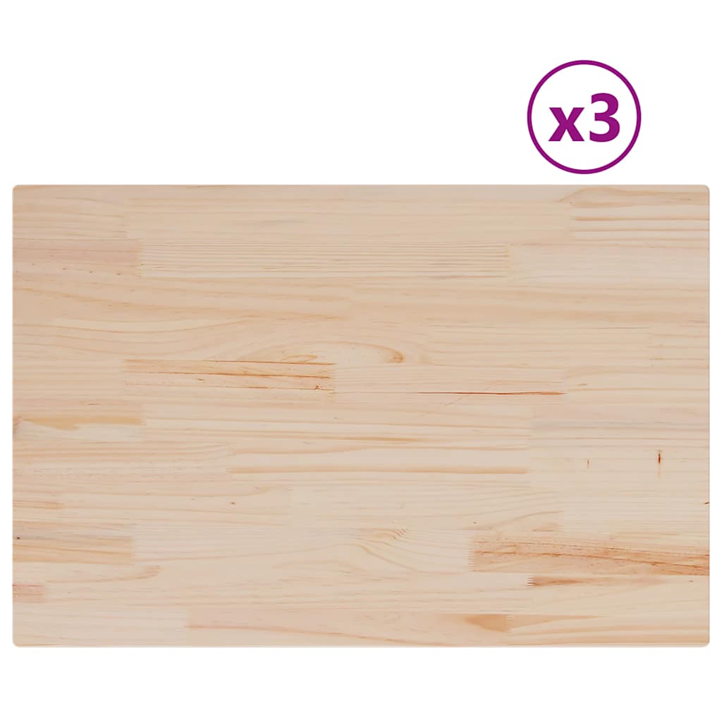vidaXL Stolní desky 3 ks 80x53x2,5 cm obdélníkové masivní borové dřevo
